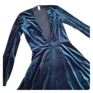 American Apparel Plunging Velvet Dress